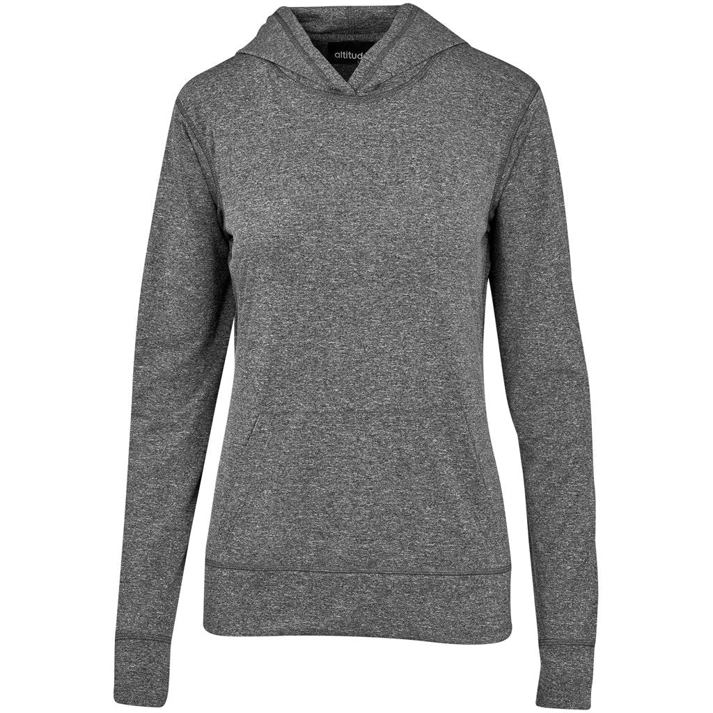 Ladies Fitness Lightweight Hooded Sweater - BLACK