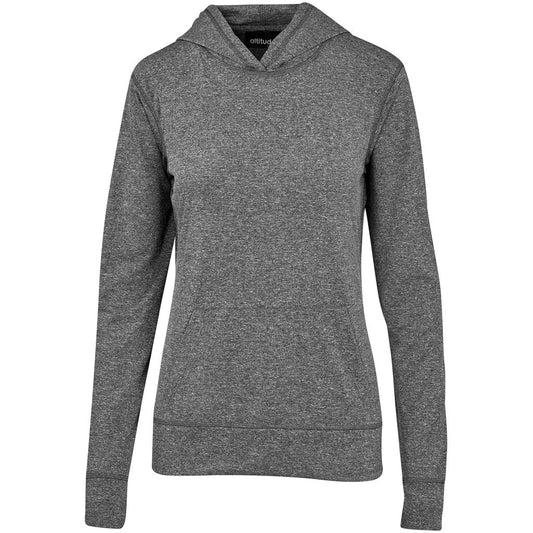 Ladies Fitness Lightweight Hooded Sweater - BLACK