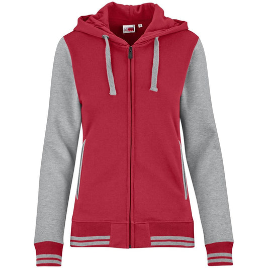 Ladies Princeton Hooded Sweater - Red - RED