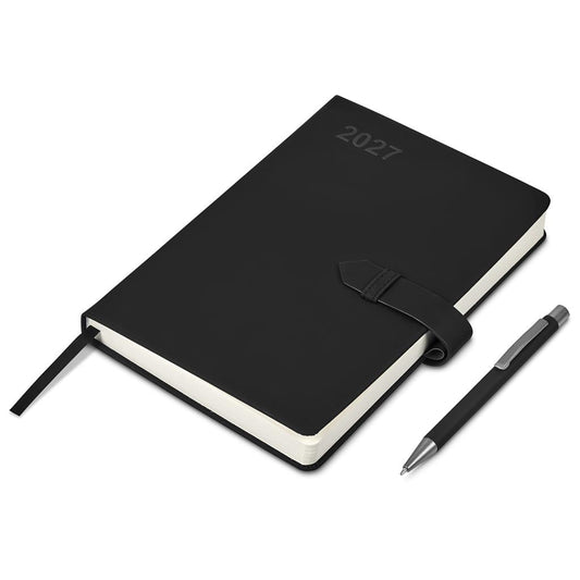 Altitude Enterprise A5 2027 Diary and Omega Pen Set - BLACK