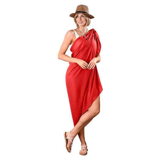 Hawaii Multi-Function Scarf & Sarong - Red - RED