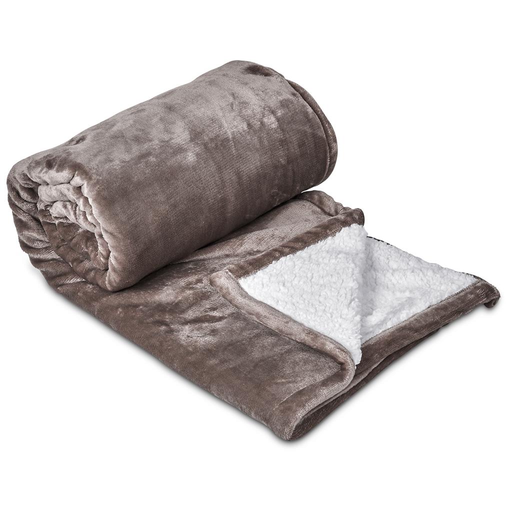 Serendipio Glacial Sherpa Fleece Blanket - TAUPE