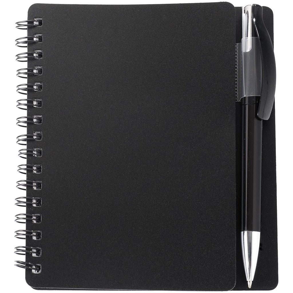 Altitude Plasma A6 Spiral Notebook & Pen - BLACK