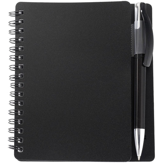 Altitude Plasma A6 Spiral Notebook & Pen - BLACK