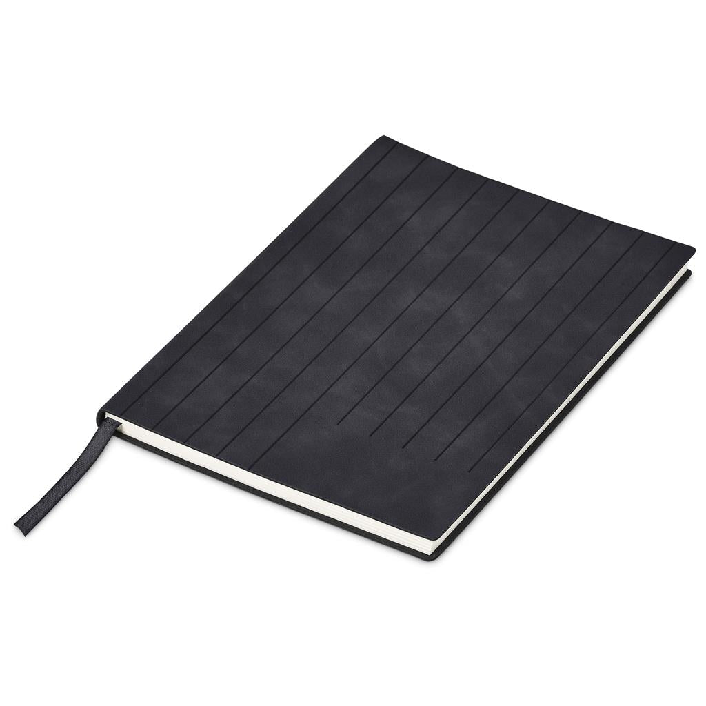 Altitude Pinstripe A5 Soft Cover Notebook - BLACK