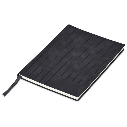 Altitude Pinstripe A5 Soft Cover Notebook - BLACK